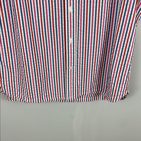 Lands' End Men's Casual Red and Blue Button Down Shirt Size 16-16.5" - Picture 5 of 9